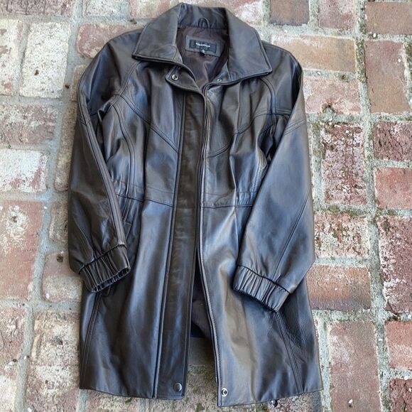 ColeBrook Long Line Genuine Leather Jacket Size S - Picture 1 of 15
